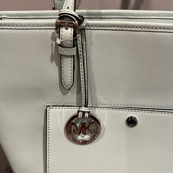 Large size tote bag.  Multiple compartments.  Mint green.  Excellent condition. - Picture 2 of 8